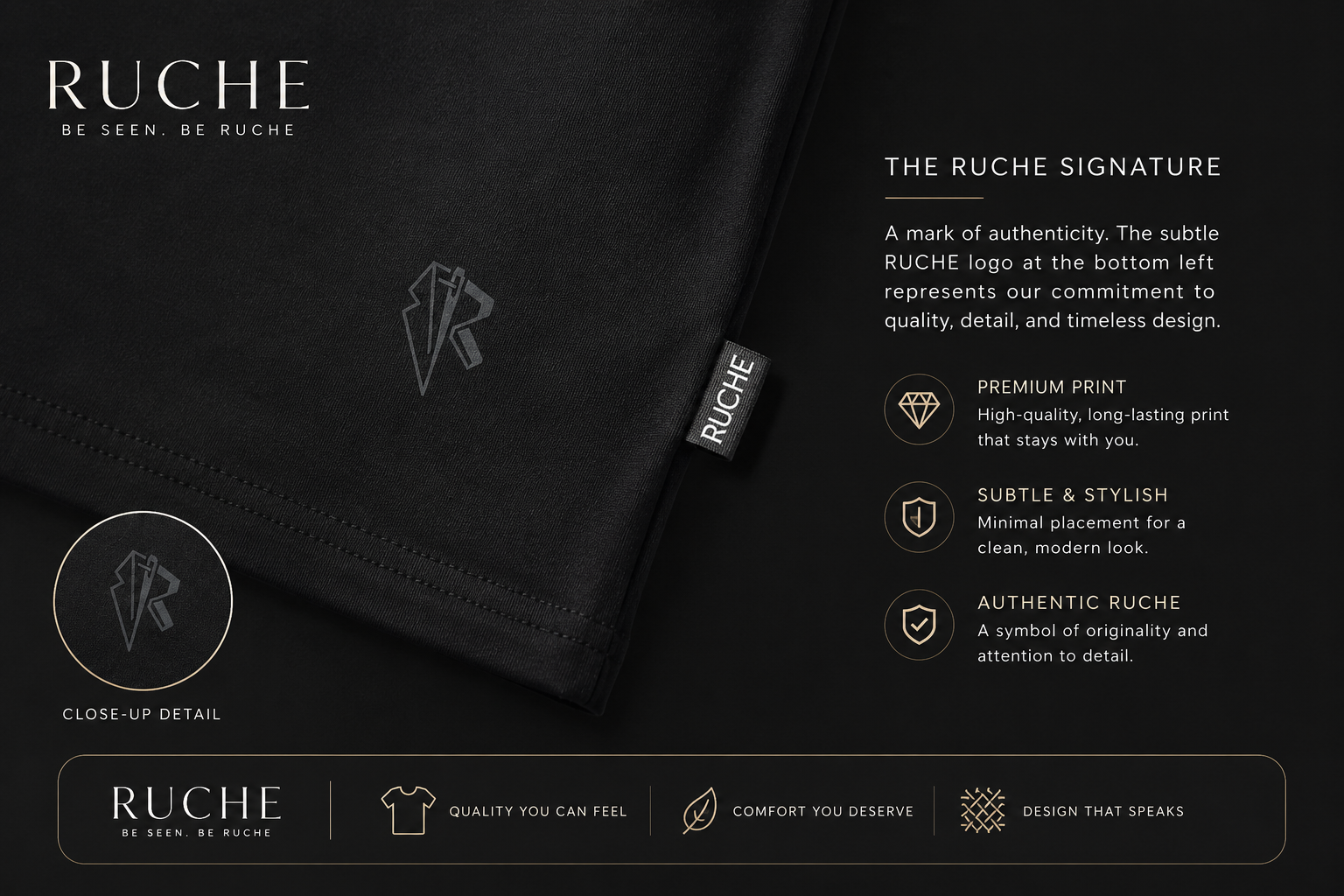 RUCHE Classic Logo Tee – Smoky Mauve - Image 3