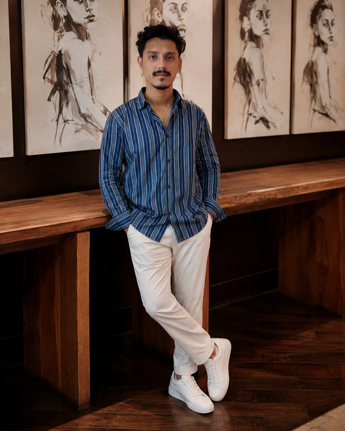 ruche azure stripe shirt ruche azure stripe shirt